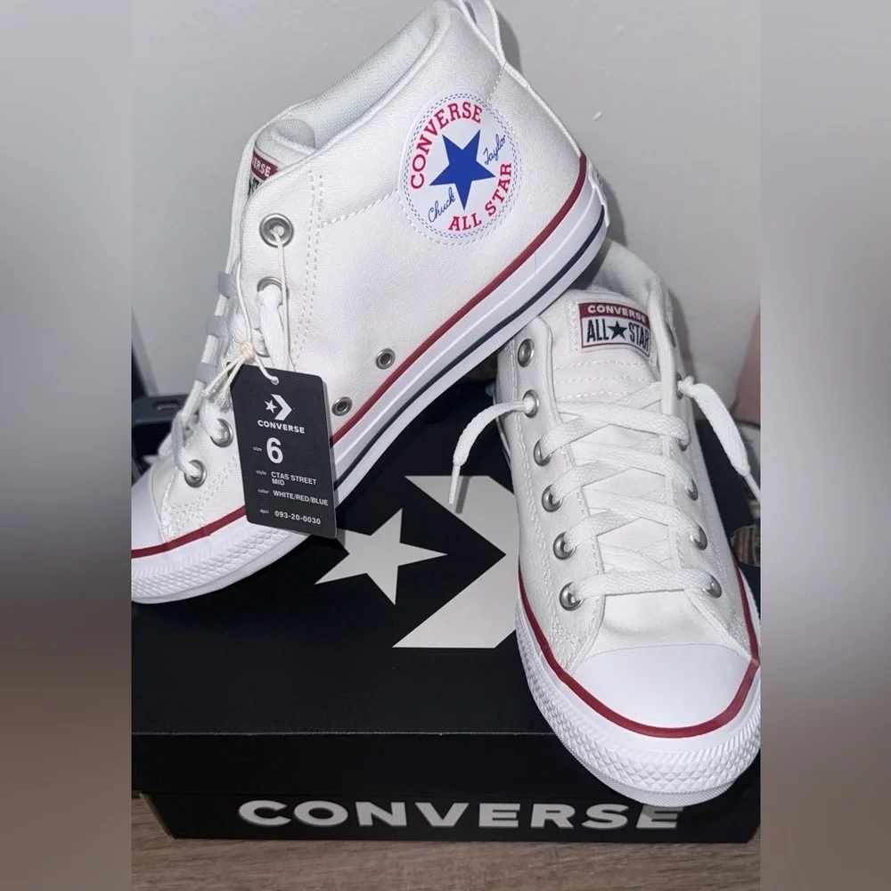 Converse Kids' All Star White Red Blue Sneakers